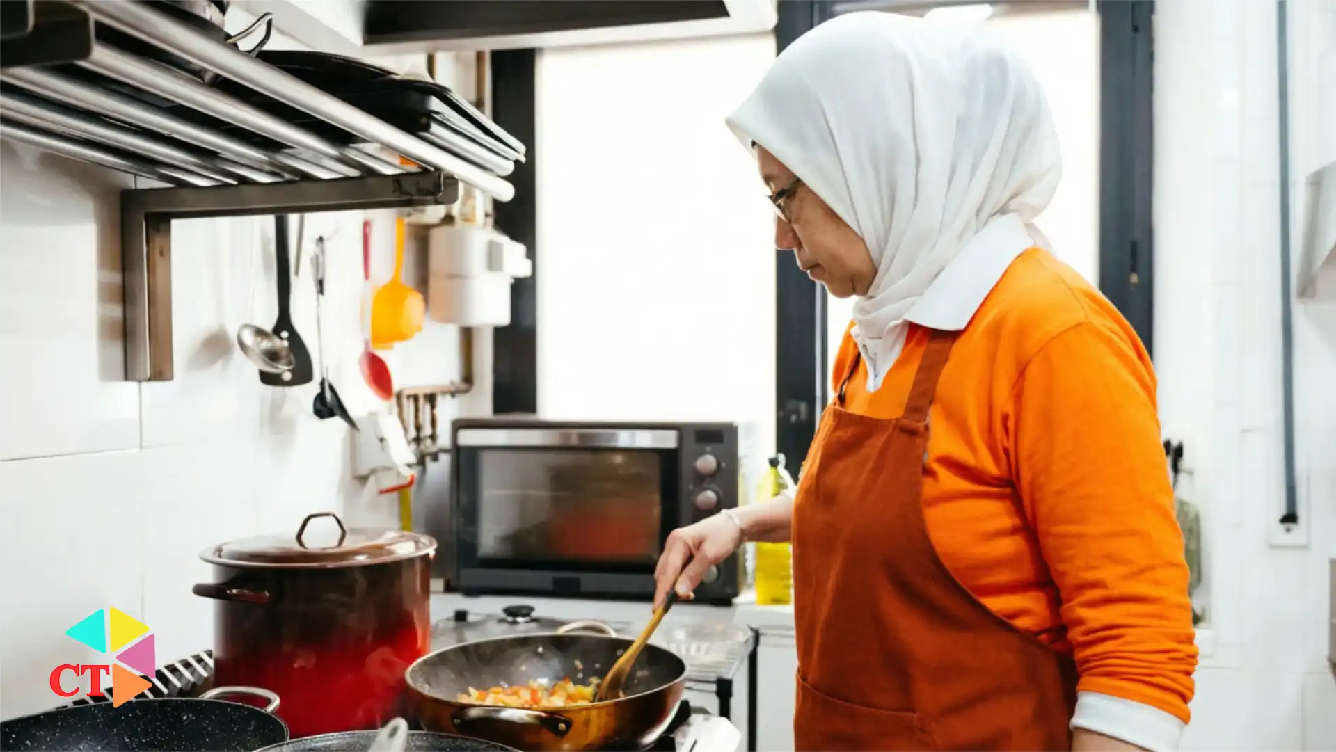 Housekeeper and family cook preparing a clean and comfortable home